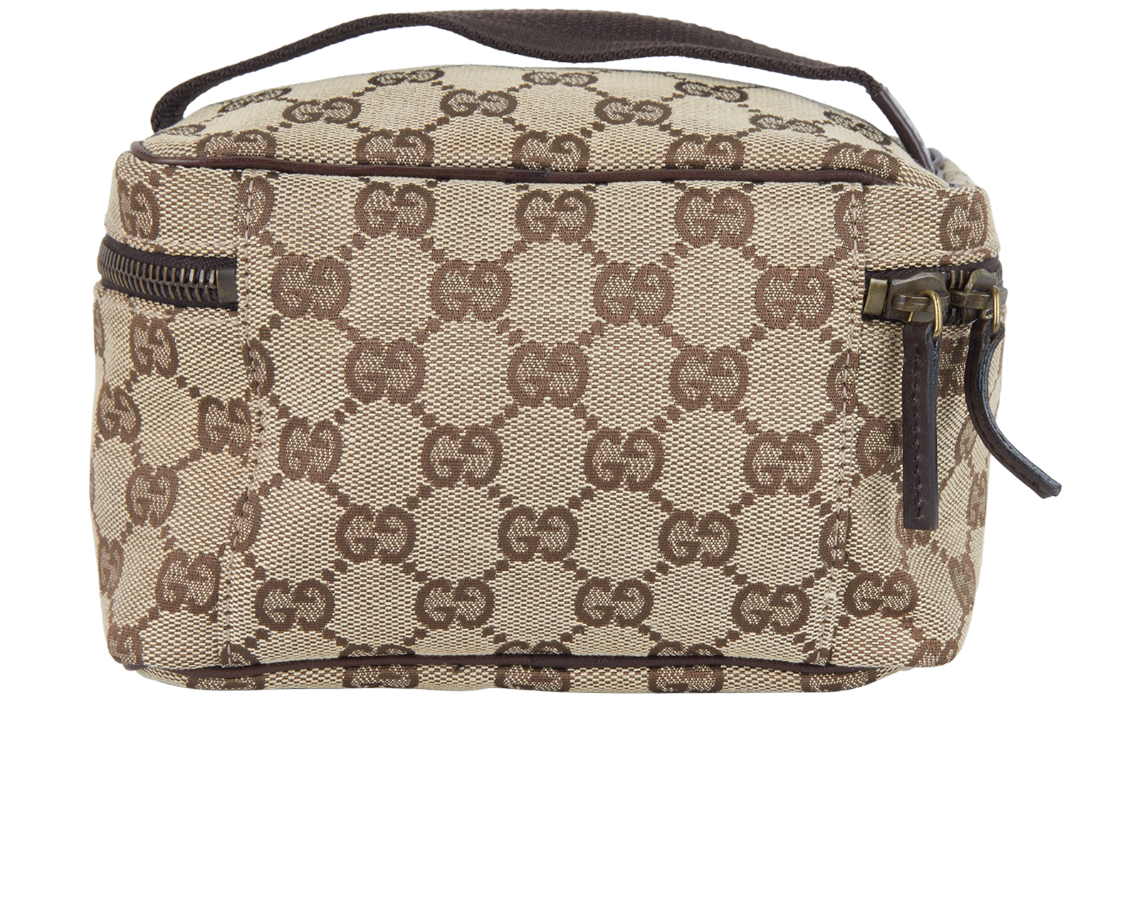 Gucci GG Canvas Cosmetic Pouch, &pound;275, Accessories, Brown, Canvas, Back view
